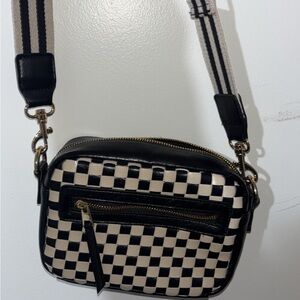 Black and White Checkered Crossbody Bag